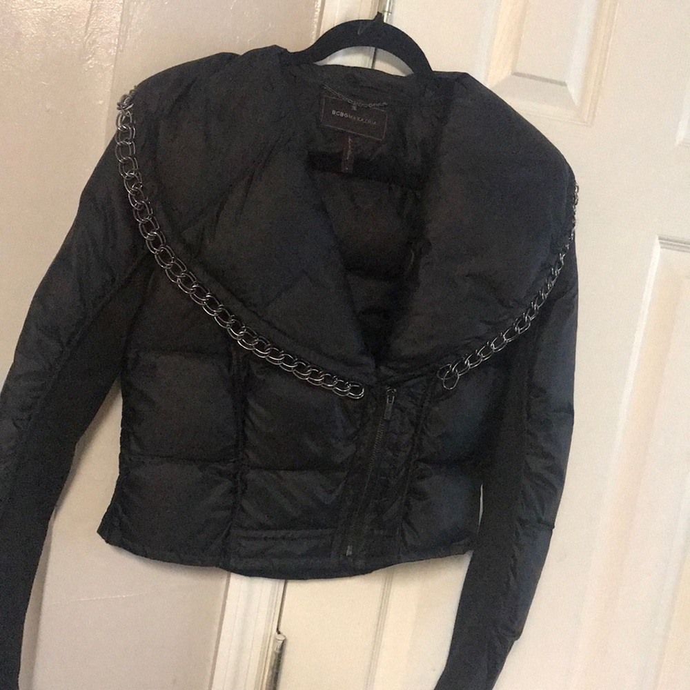 Bcbg quilted chain jacket (small rip on sleeve)